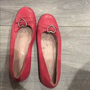 Moschino Jeans Pink Heart Accent Flats 37